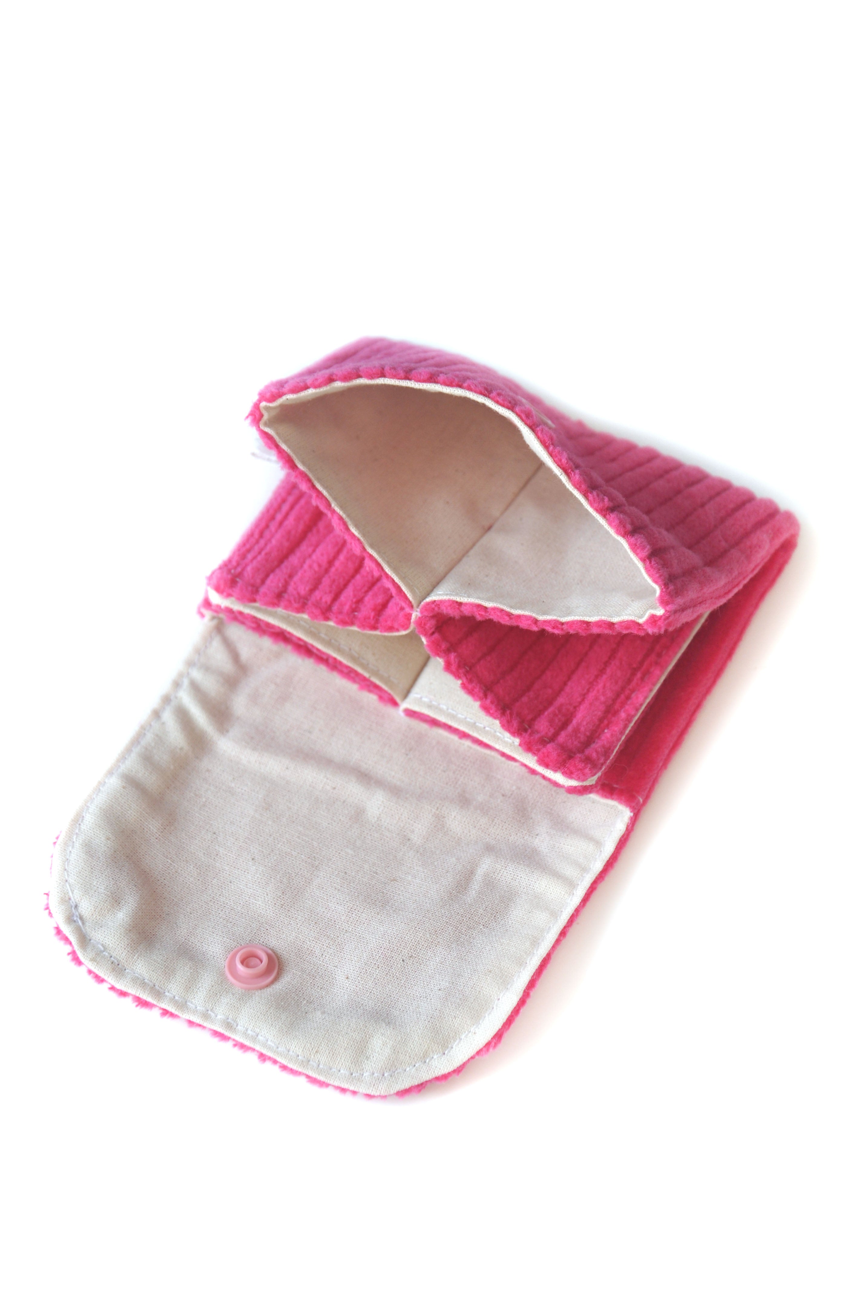 Porte carte Velours fuchsia