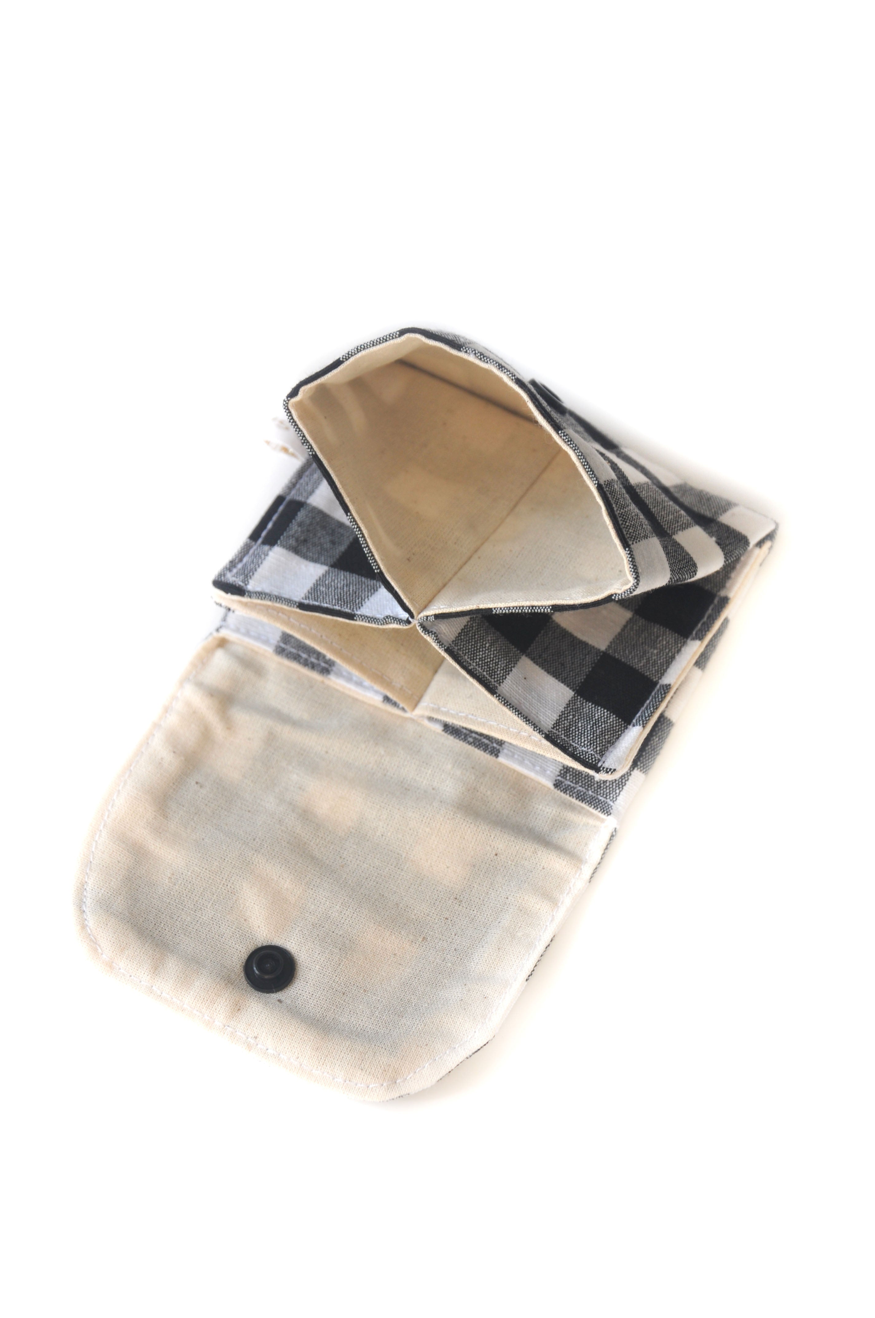 Porte carte Vichy n&b