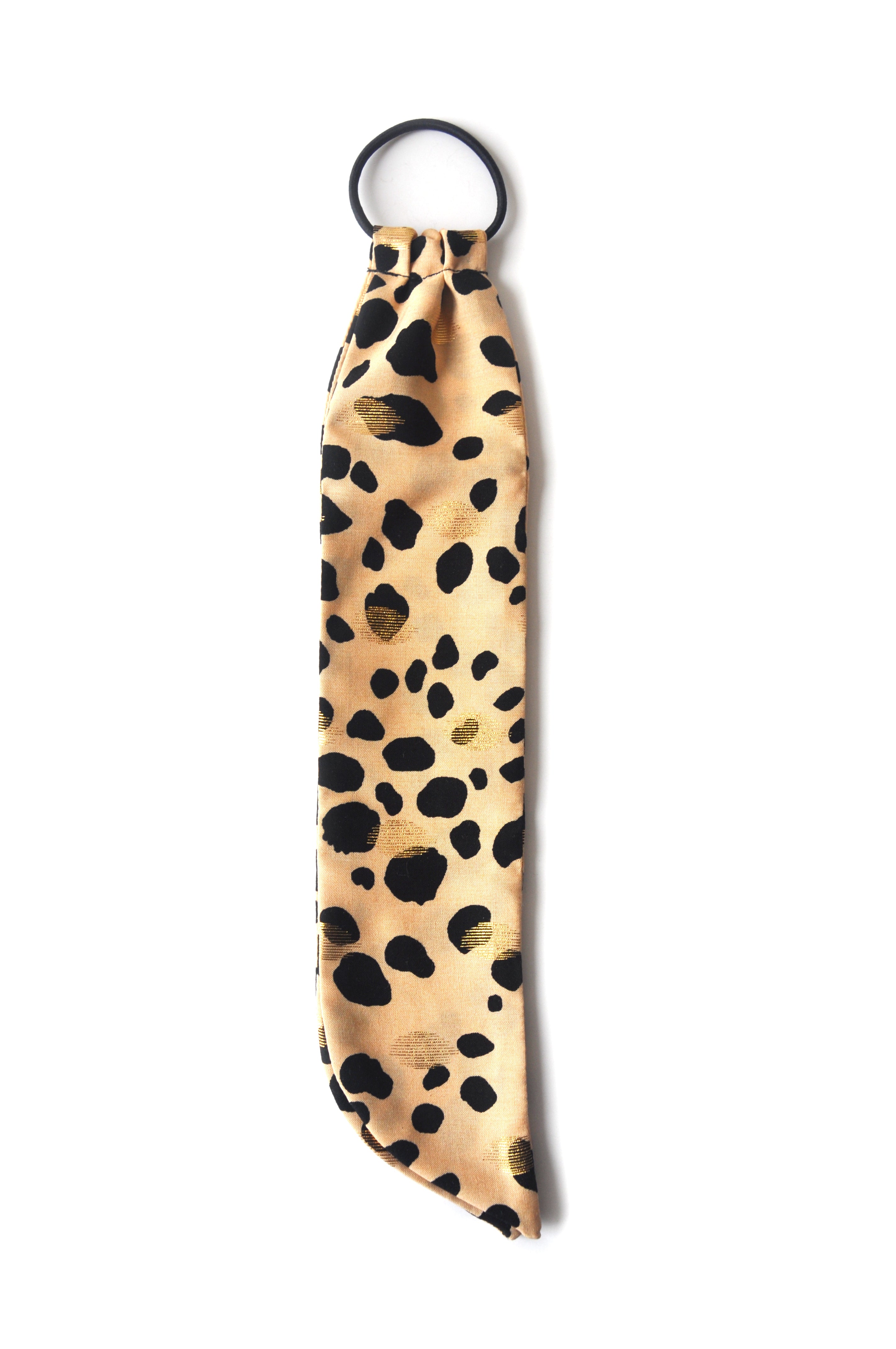 Foulard élastique léopard crème doré