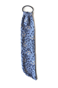 Foulard élastique feuilles bleu