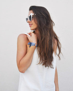 Bracelet Feuilles bleu